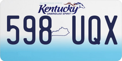KY license plate 598UQX