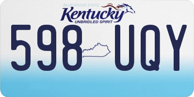 KY license plate 598UQY