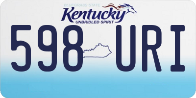 KY license plate 598URI