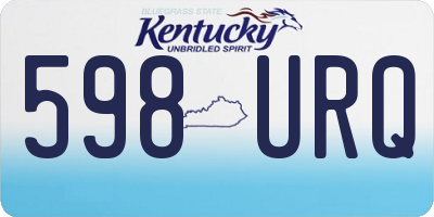 KY license plate 598URQ