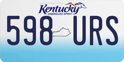 KY license plate 598URS