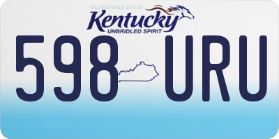 KY license plate 598URU
