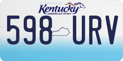KY license plate 598URV