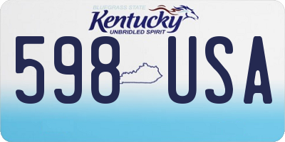 KY license plate 598USA