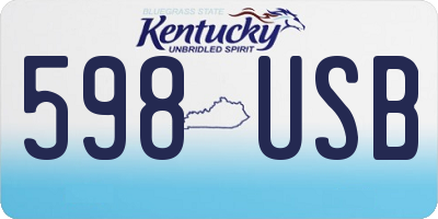 KY license plate 598USB