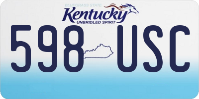 KY license plate 598USC