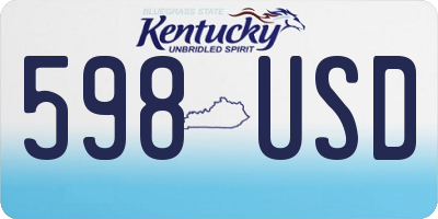 KY license plate 598USD
