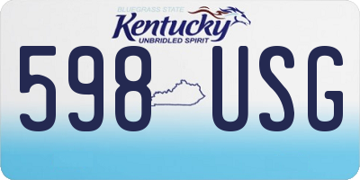 KY license plate 598USG
