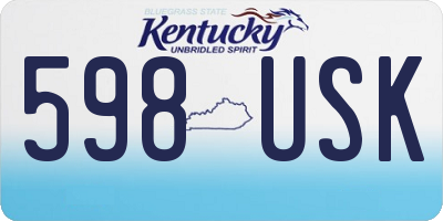 KY license plate 598USK