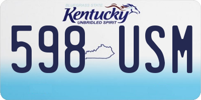 KY license plate 598USM