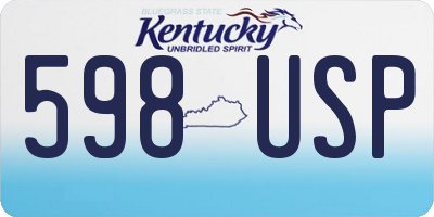 KY license plate 598USP