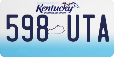 KY license plate 598UTA