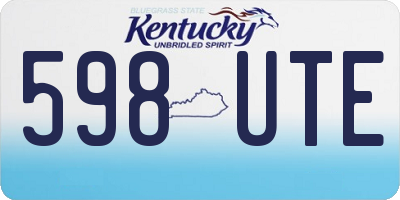 KY license plate 598UTE