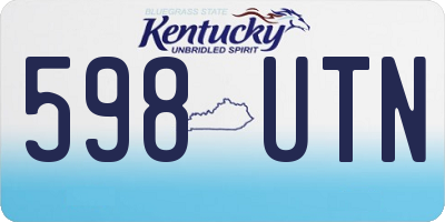 KY license plate 598UTN