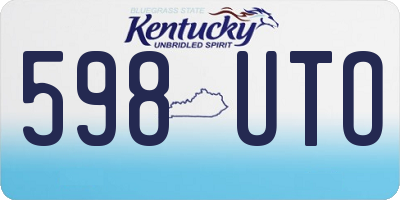 KY license plate 598UTO