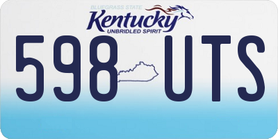 KY license plate 598UTS