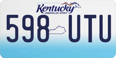 KY license plate 598UTU