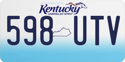 KY license plate 598UTV