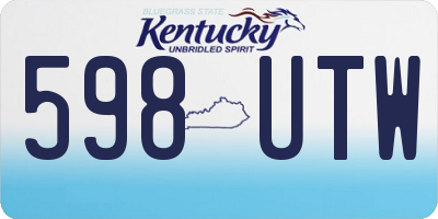 KY license plate 598UTW