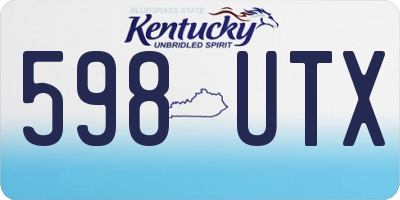 KY license plate 598UTX