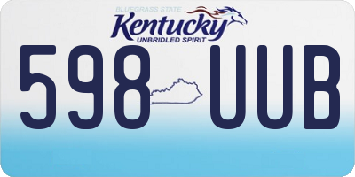 KY license plate 598UUB