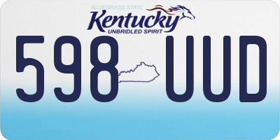 KY license plate 598UUD