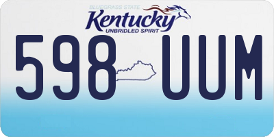 KY license plate 598UUM