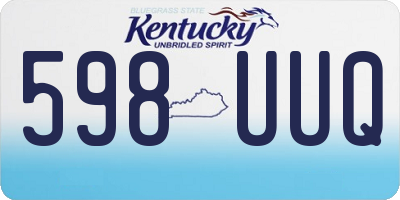KY license plate 598UUQ