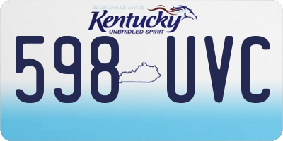 KY license plate 598UVC