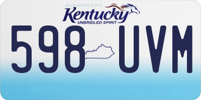 KY license plate 598UVM