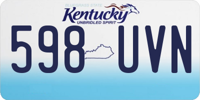 KY license plate 598UVN