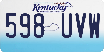 KY license plate 598UVW