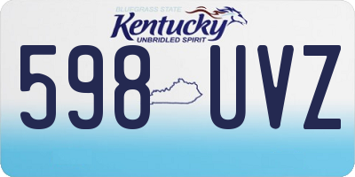 KY license plate 598UVZ