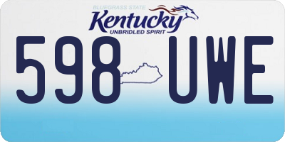 KY license plate 598UWE