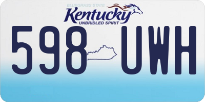 KY license plate 598UWH