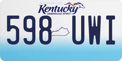 KY license plate 598UWI