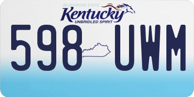 KY license plate 598UWM