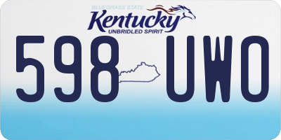 KY license plate 598UWO