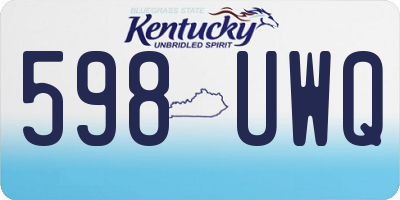 KY license plate 598UWQ