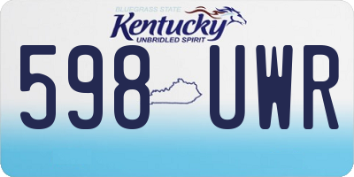 KY license plate 598UWR