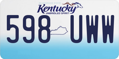KY license plate 598UWW