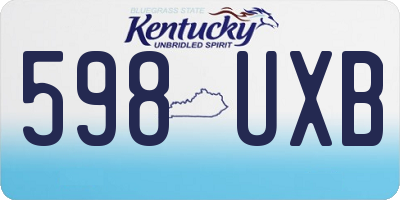 KY license plate 598UXB