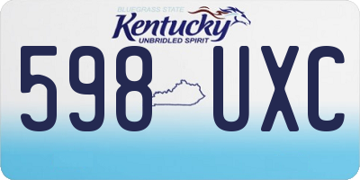 KY license plate 598UXC