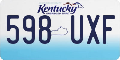 KY license plate 598UXF