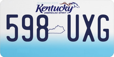 KY license plate 598UXG