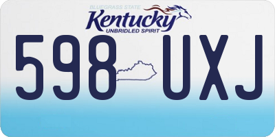 KY license plate 598UXJ