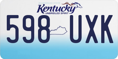 KY license plate 598UXK