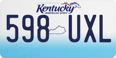 KY license plate 598UXL