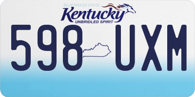 KY license plate 598UXM