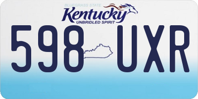 KY license plate 598UXR